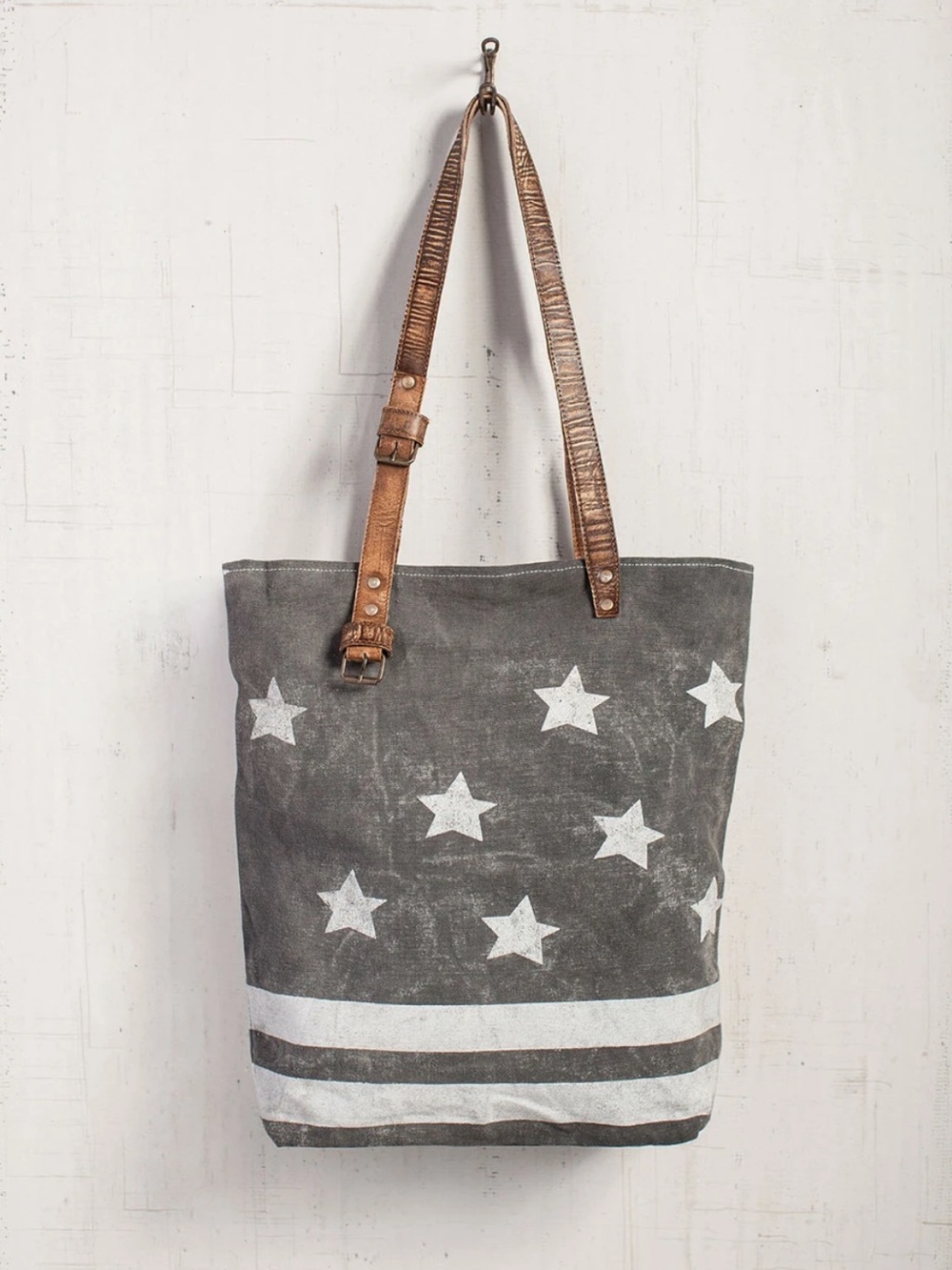 Mona B Star Struck Zippered Canvas Tote